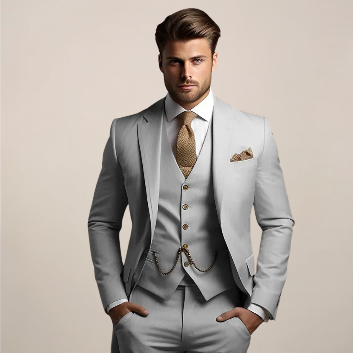 Men's Tailored Three-Piece Formal Suit