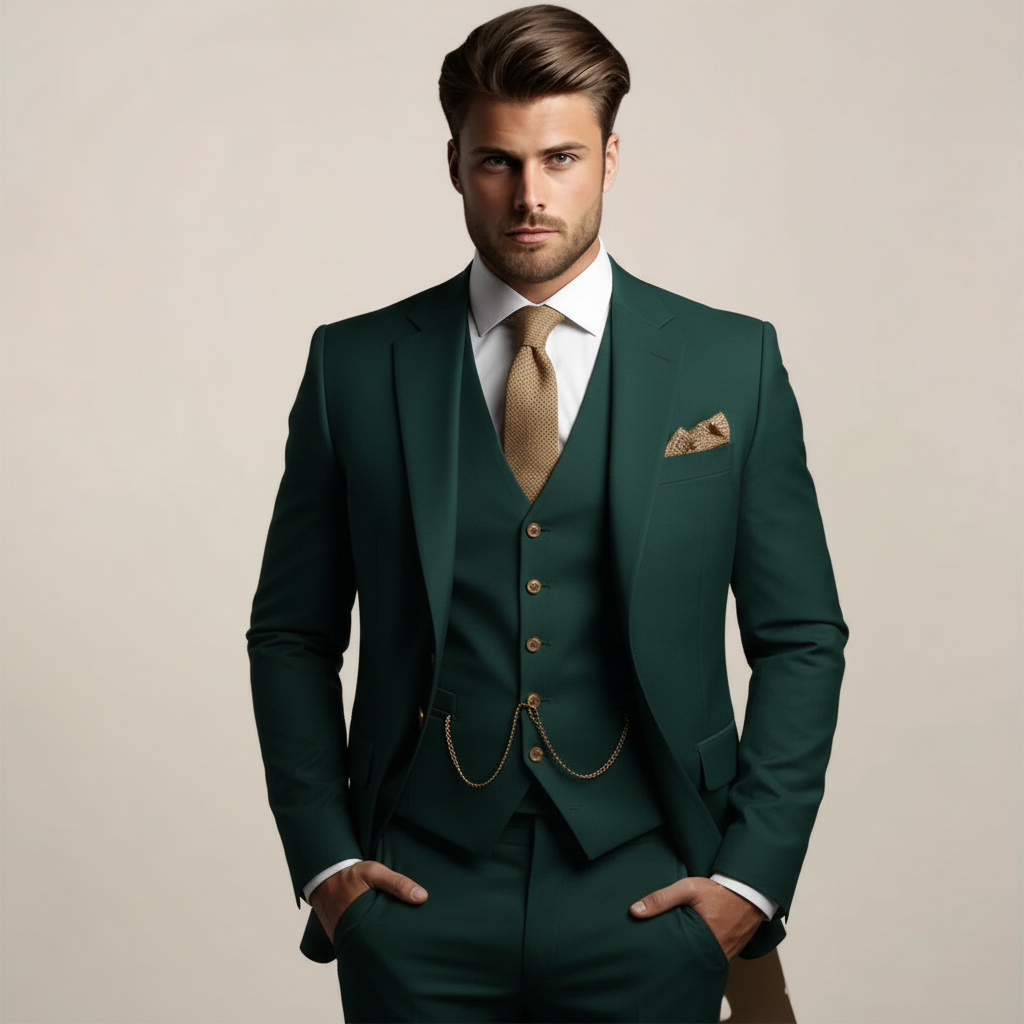 Men's Tailored Three-Piece Formal Suit