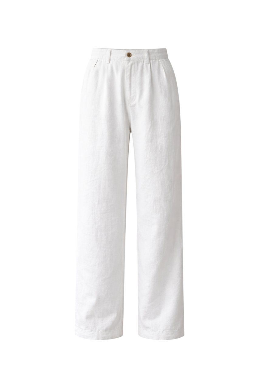 Men's Pleated Tailored Pants with Side Pockets