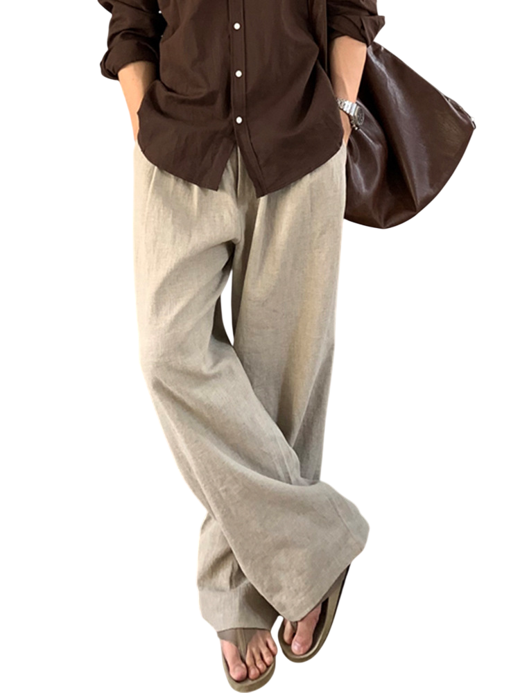 Men's Pleated Tailored Pants with Side Pockets