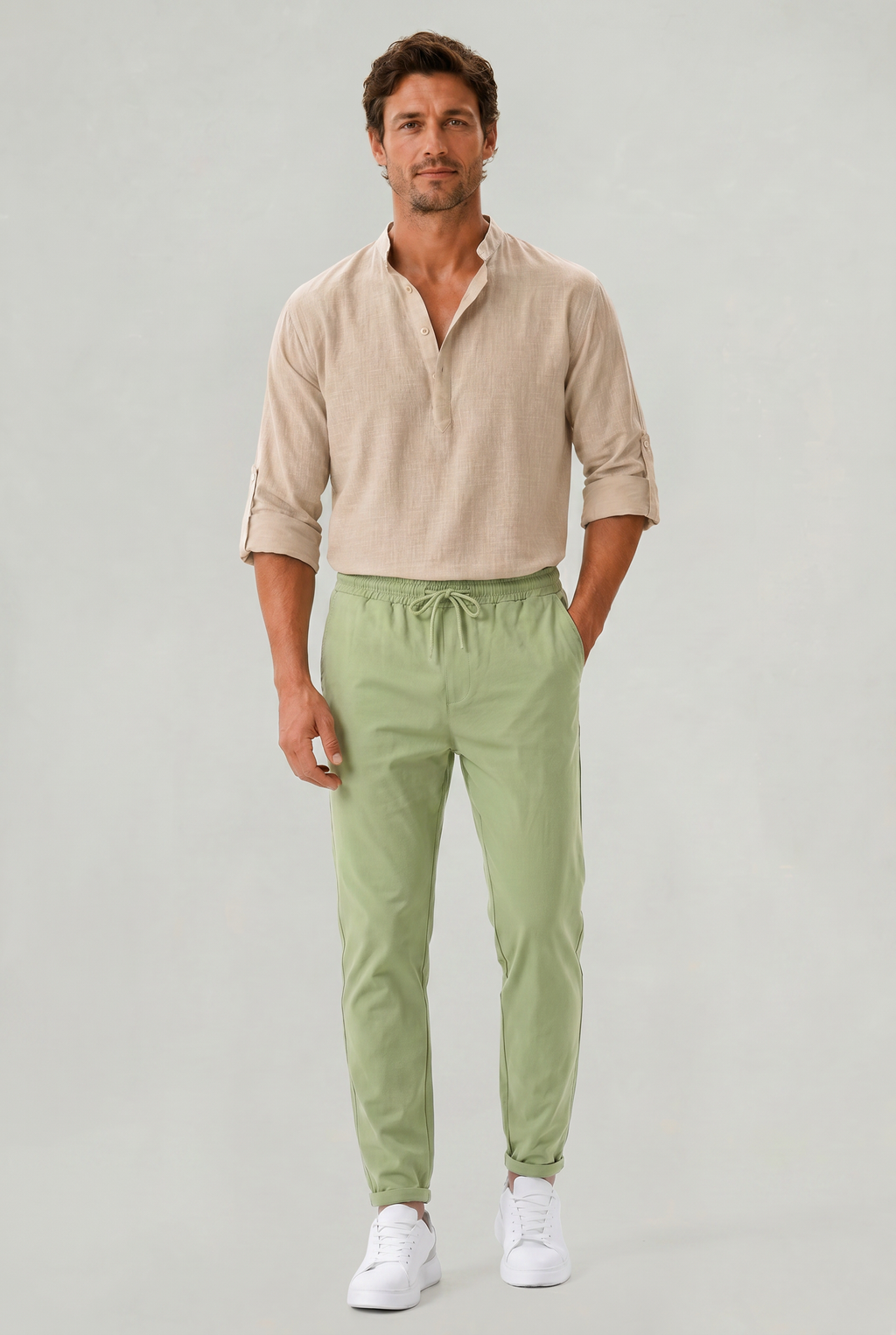 Men's Tapered Elastic-Waist Pants