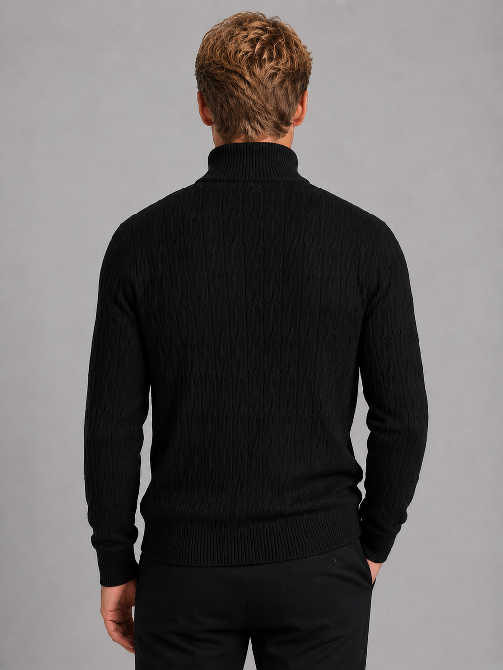 Men's Textured Knit Quarter-Zip Sweater