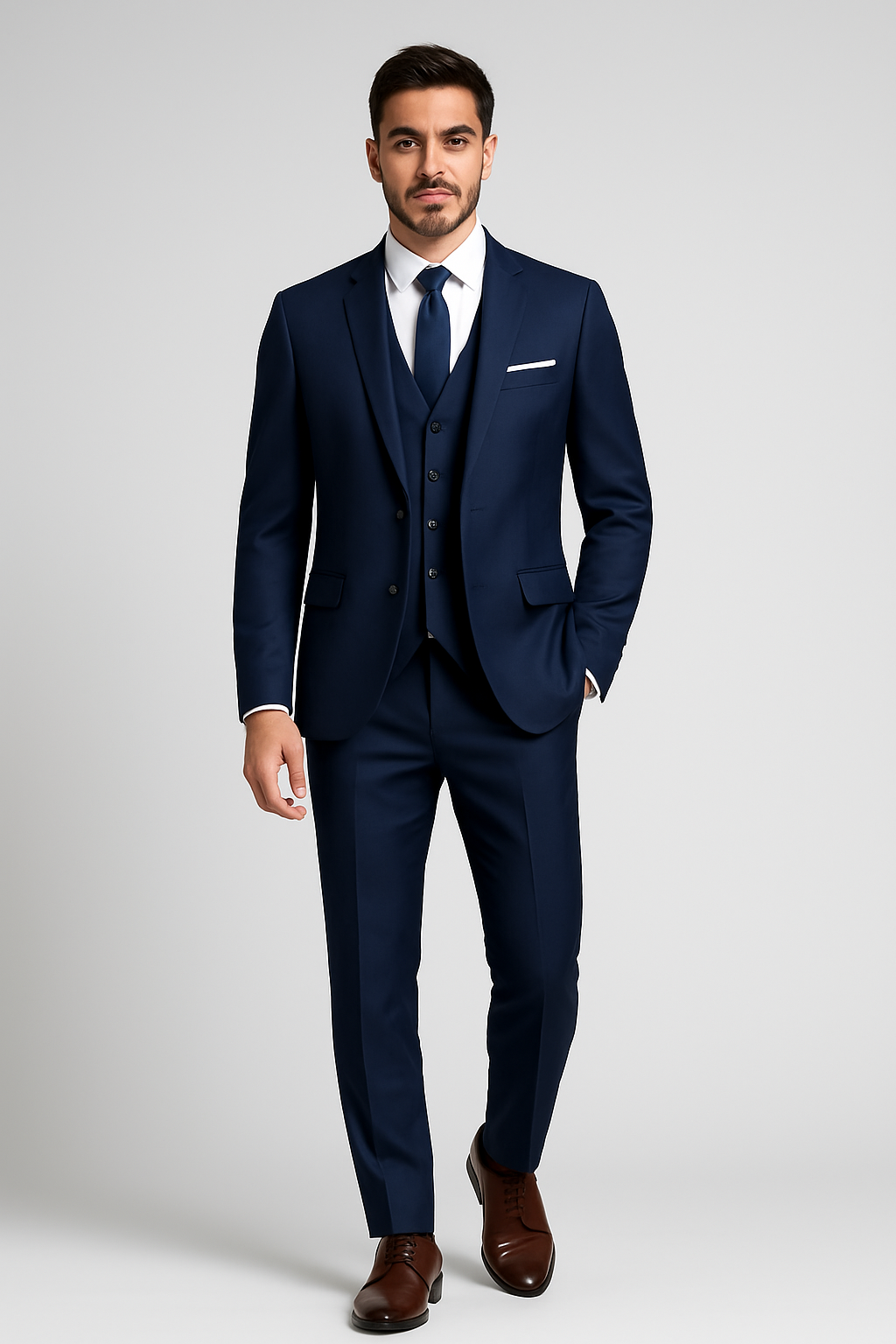 Men's Three-Piece Formal Suit Jacket Vest & Pants