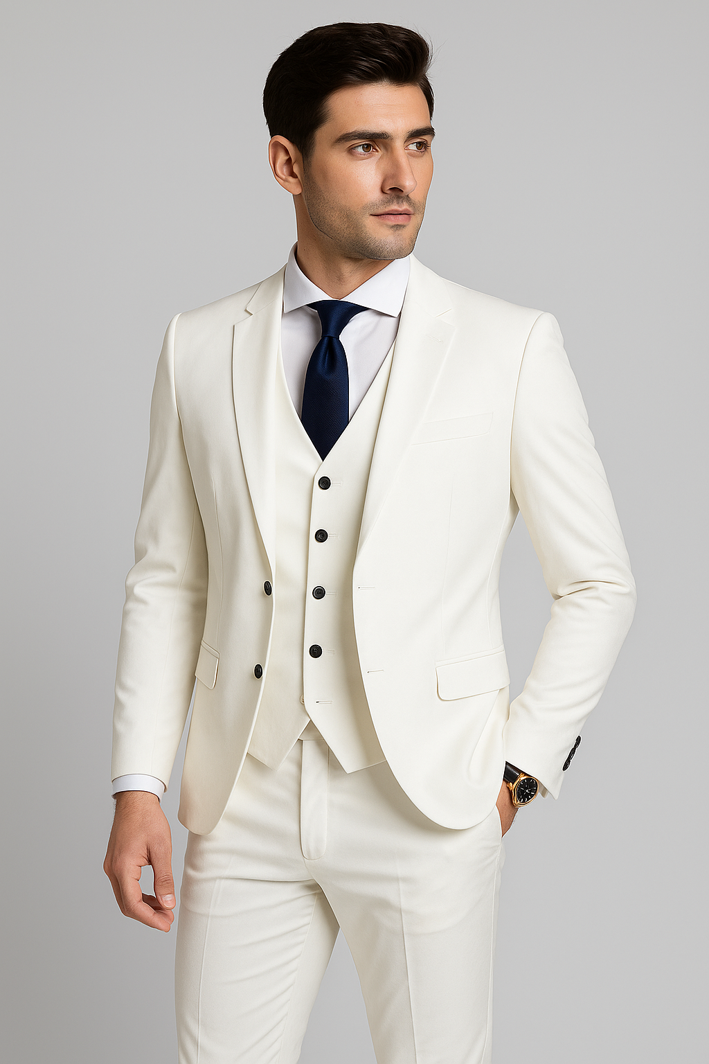 Men's Three-Piece Formal Suit Jacket Vest & Pants