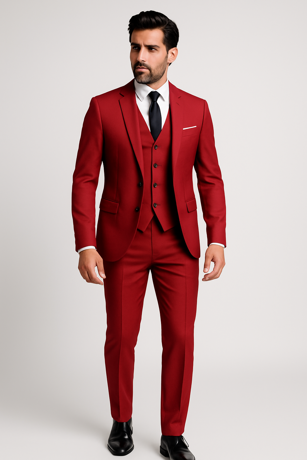 Men's Three-Piece Formal Suit Jacket Vest & Pants