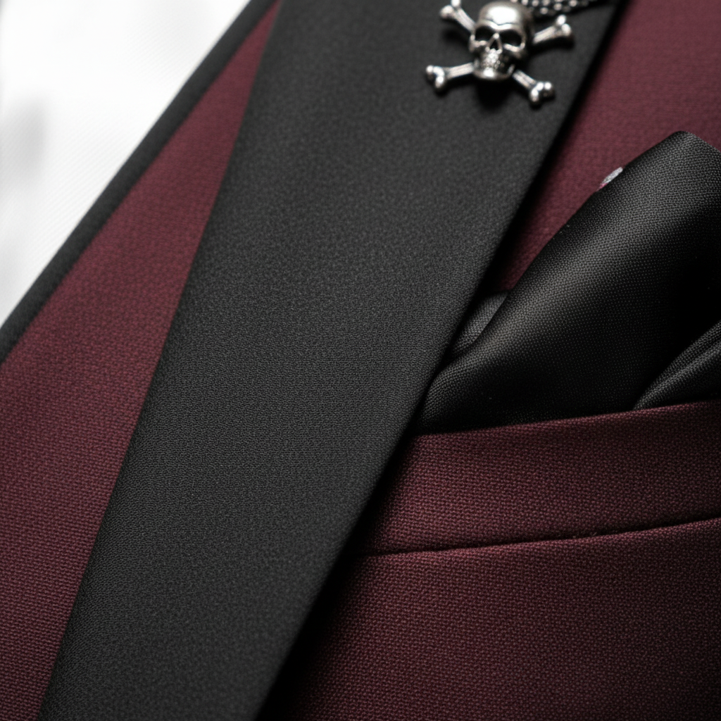 Men's Three-Piece Formal Suit with Contrast Lapel