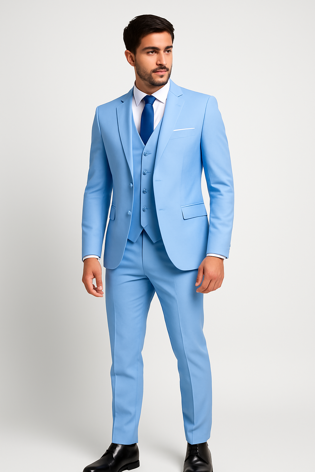 Men's Three-Piece Tailored Suit with Vest