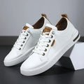 Men's Two-Tone Faux Leather Low-Top Lace-Up Sneakers
