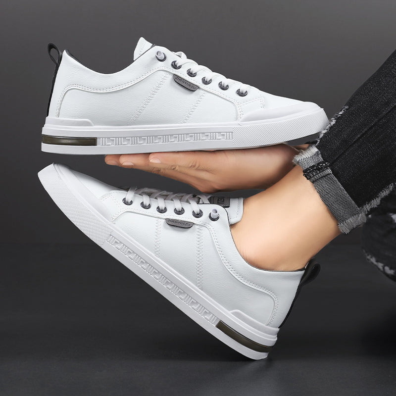 Men's Two-Tone Faux Leather Low-Top Lace-Up Sneakers