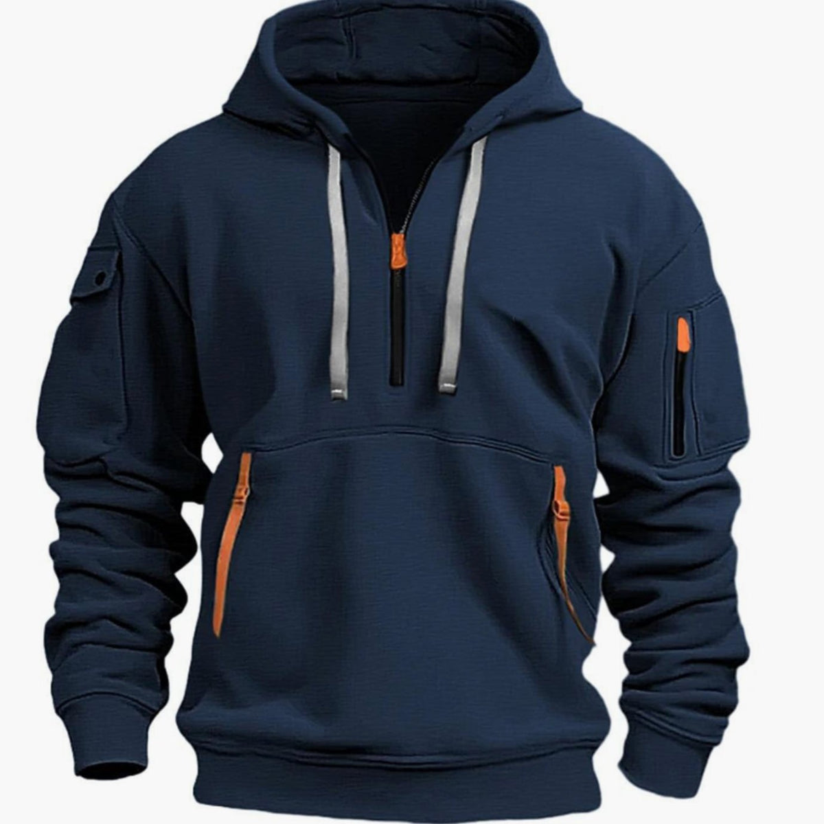Men's Quarter Zip Hoodie with Utility Pockets