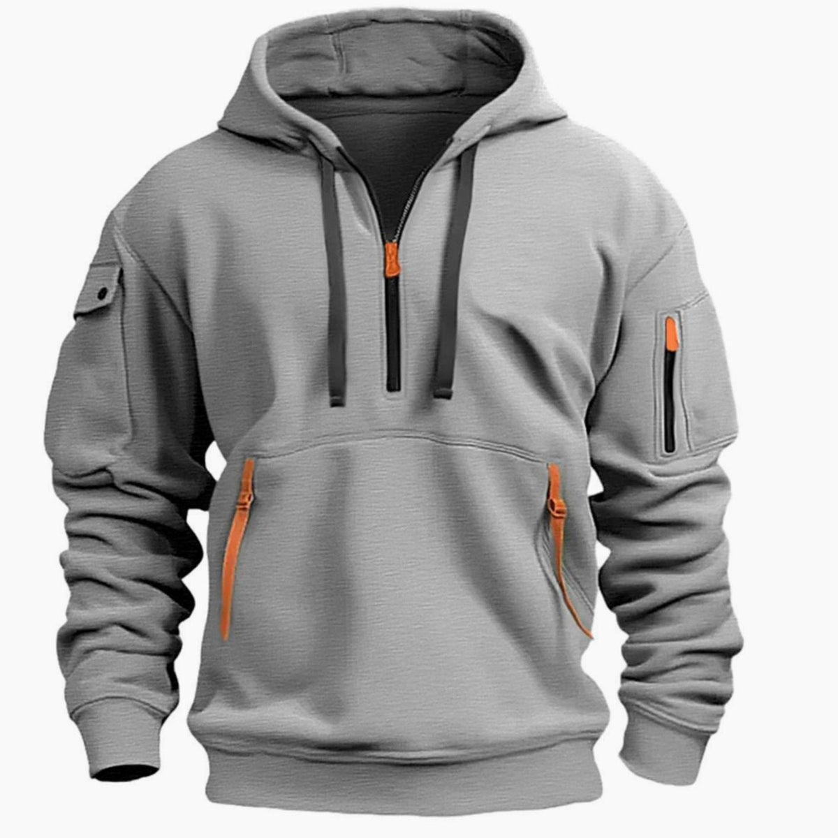 Men's Quarter Zip Hoodie with Utility Pockets