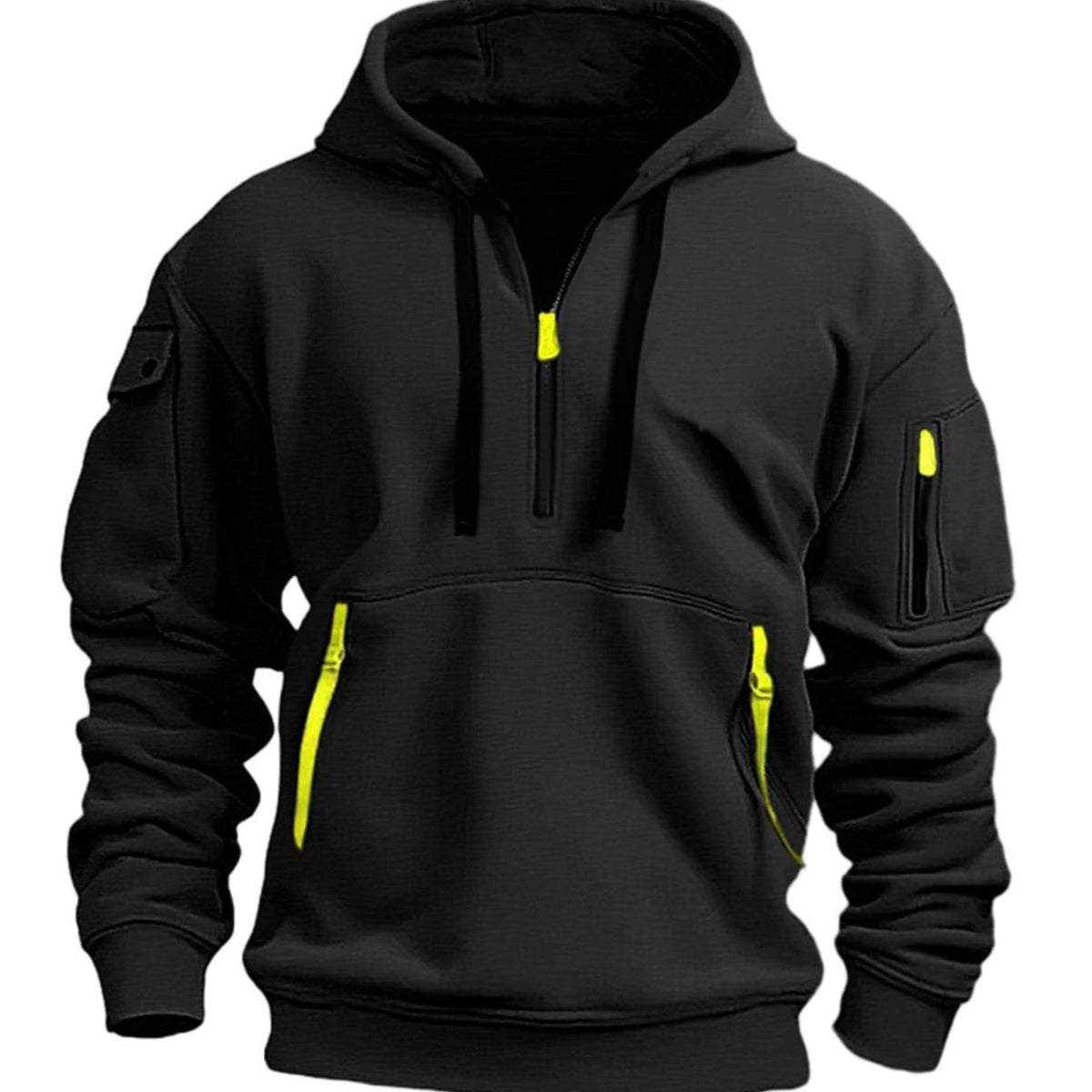 Men's Quarter Zip Hoodie with Utility Pockets