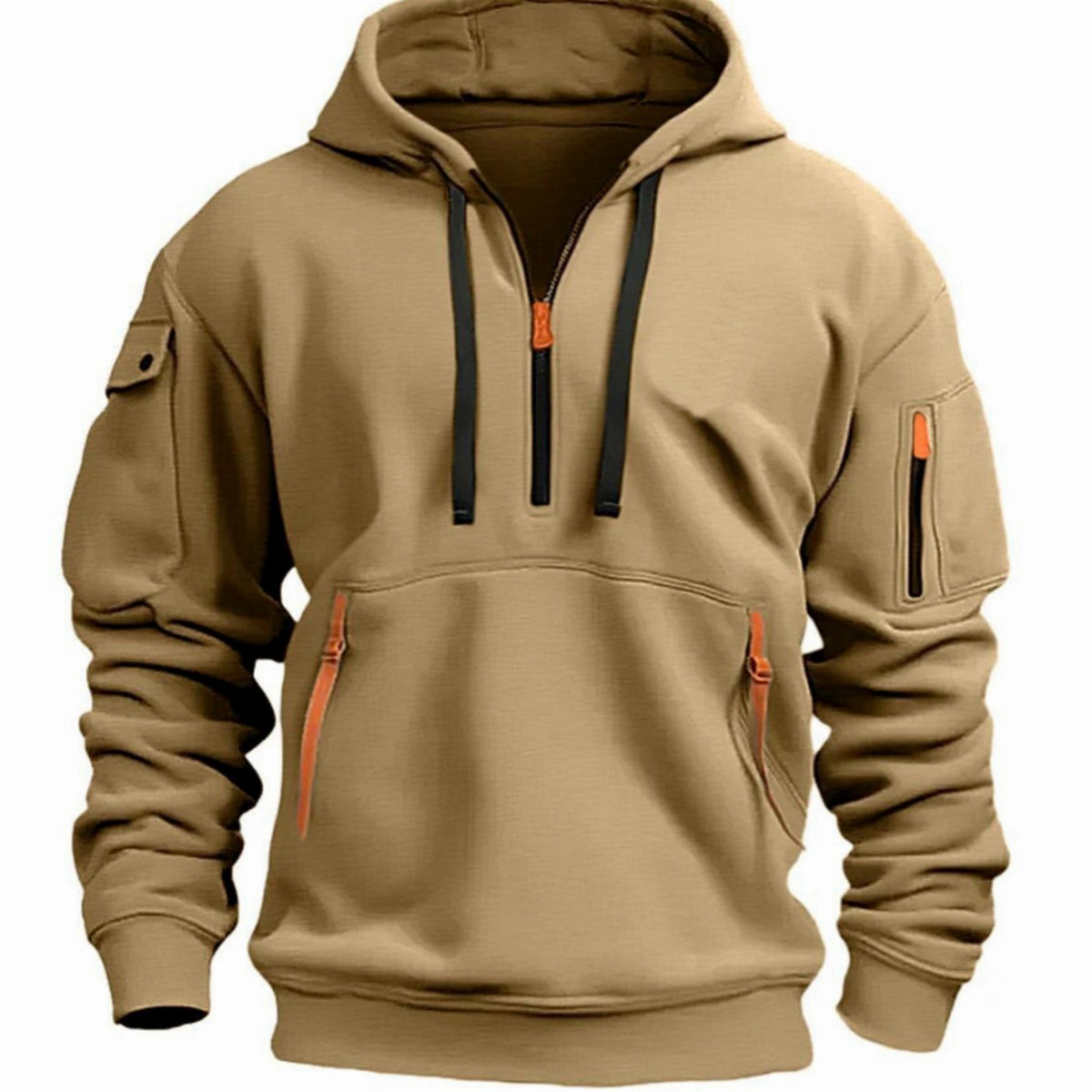 Men's Quarter Zip Hoodie with Utility Pockets