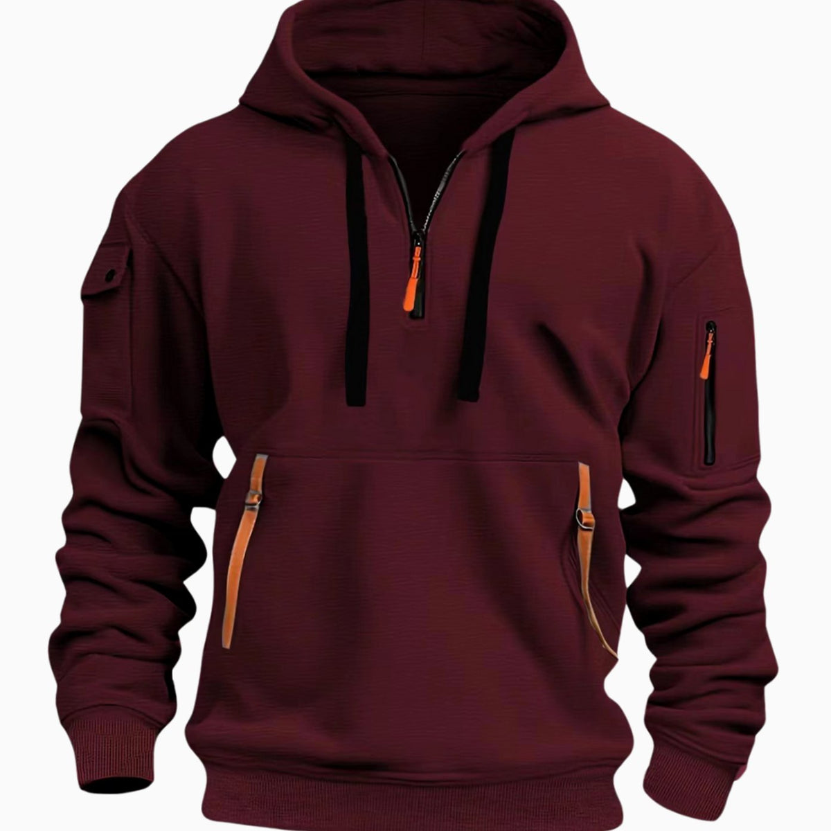 Men's Quarter Zip Hoodie with Utility Pockets