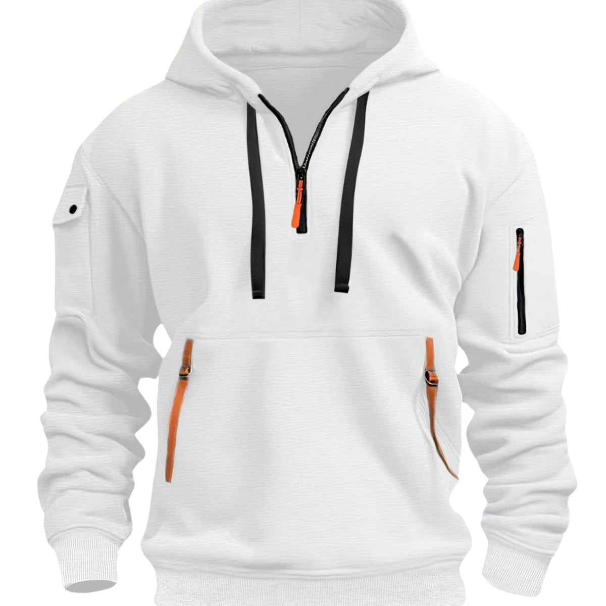 Men's Quarter Zip Hoodie with Utility Pockets
