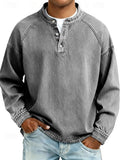 Men's Vintage Washed Henley Raglan Sweatshirt