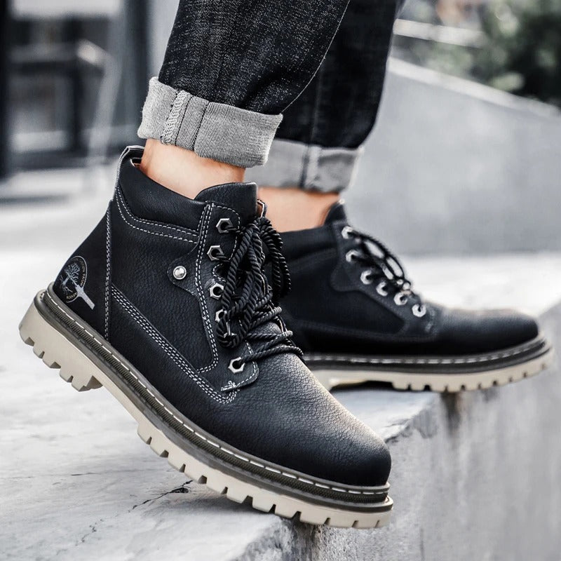 Men's Lace-Up Work Boots with Lug Sole