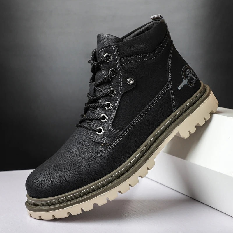Men's Lace-Up Work Boots with Lug Sole