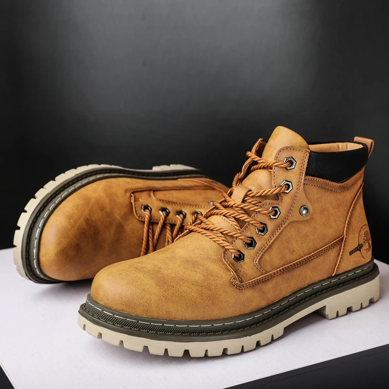 Men's Lace-Up Work Boots with Lug Sole