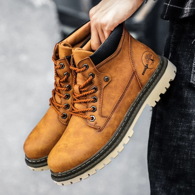 Men's Lace-Up Work Boots with Lug Sole