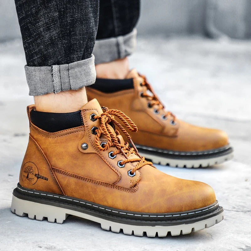 Men's Lace-Up Work Boots with Lug Sole