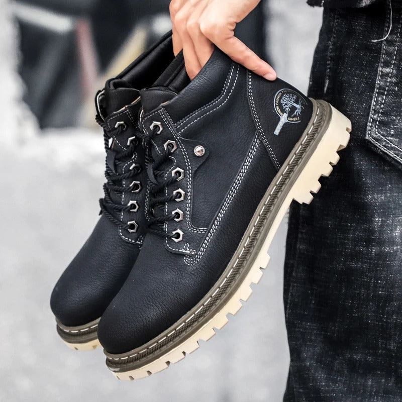 Men's Lace-Up Work Boots with Lug Sole