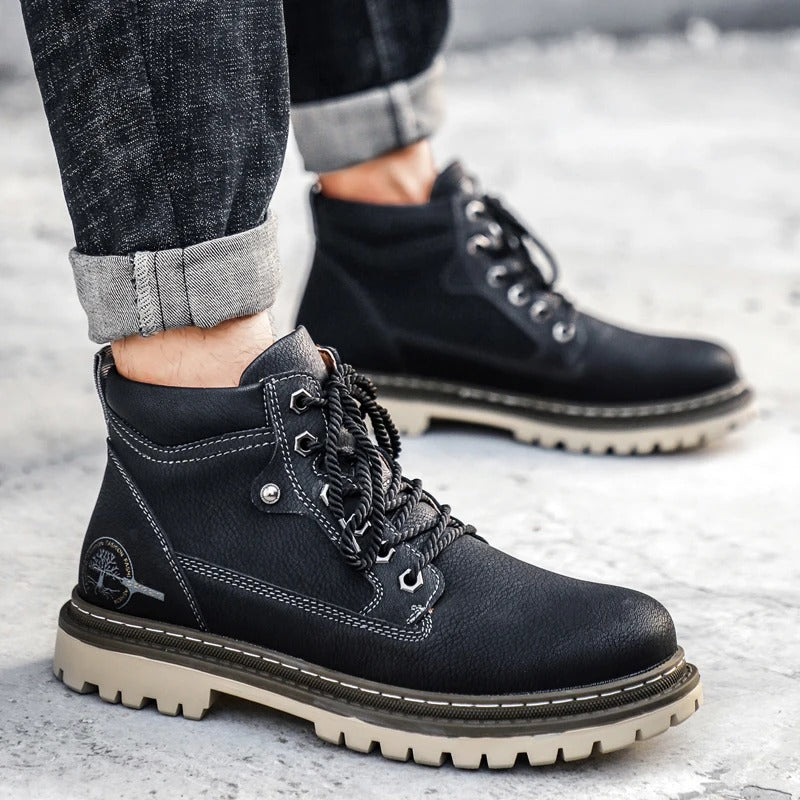 Men's Lace-Up Work Boots with Lug Sole