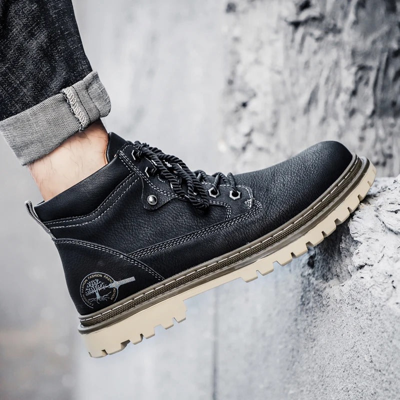Men's Lace-Up Work Boots with Lug Sole