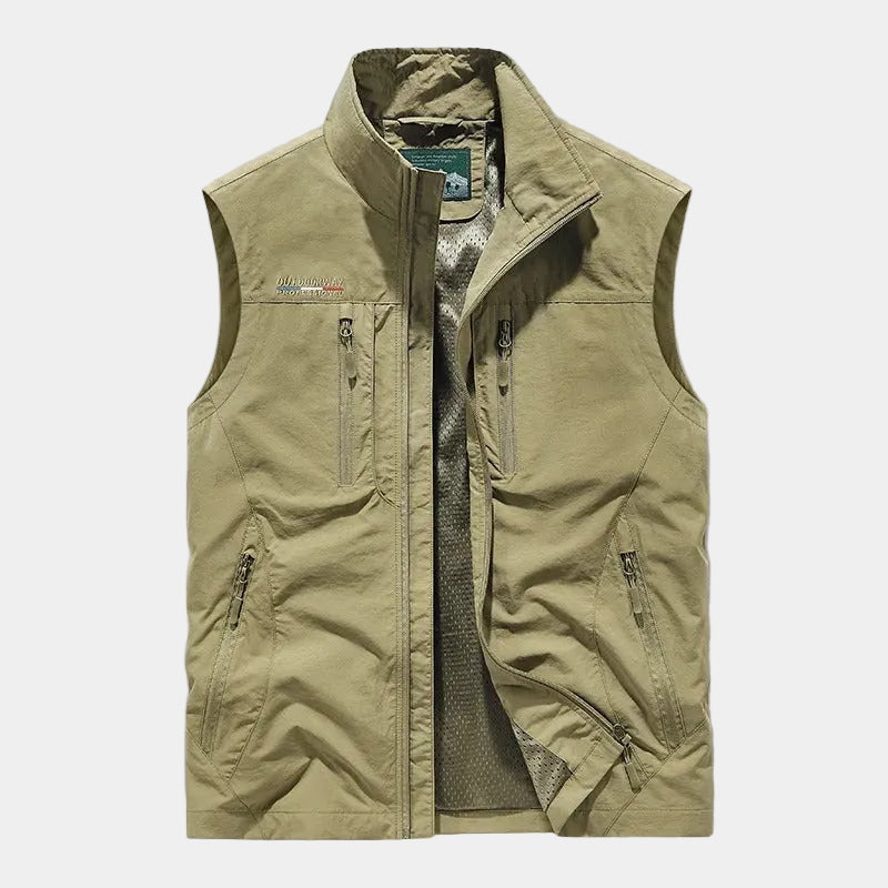 Men's Zip-Up Stand Collar Travel Vest