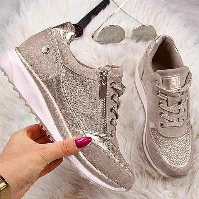 Mia | Women’s Round Toe Side Zip Walking Shoes