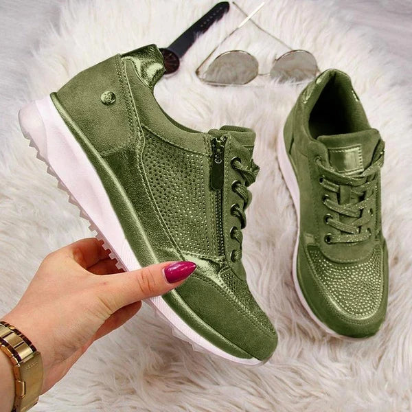 Mia | Women’s Round Toe Side Zip Walking Shoes