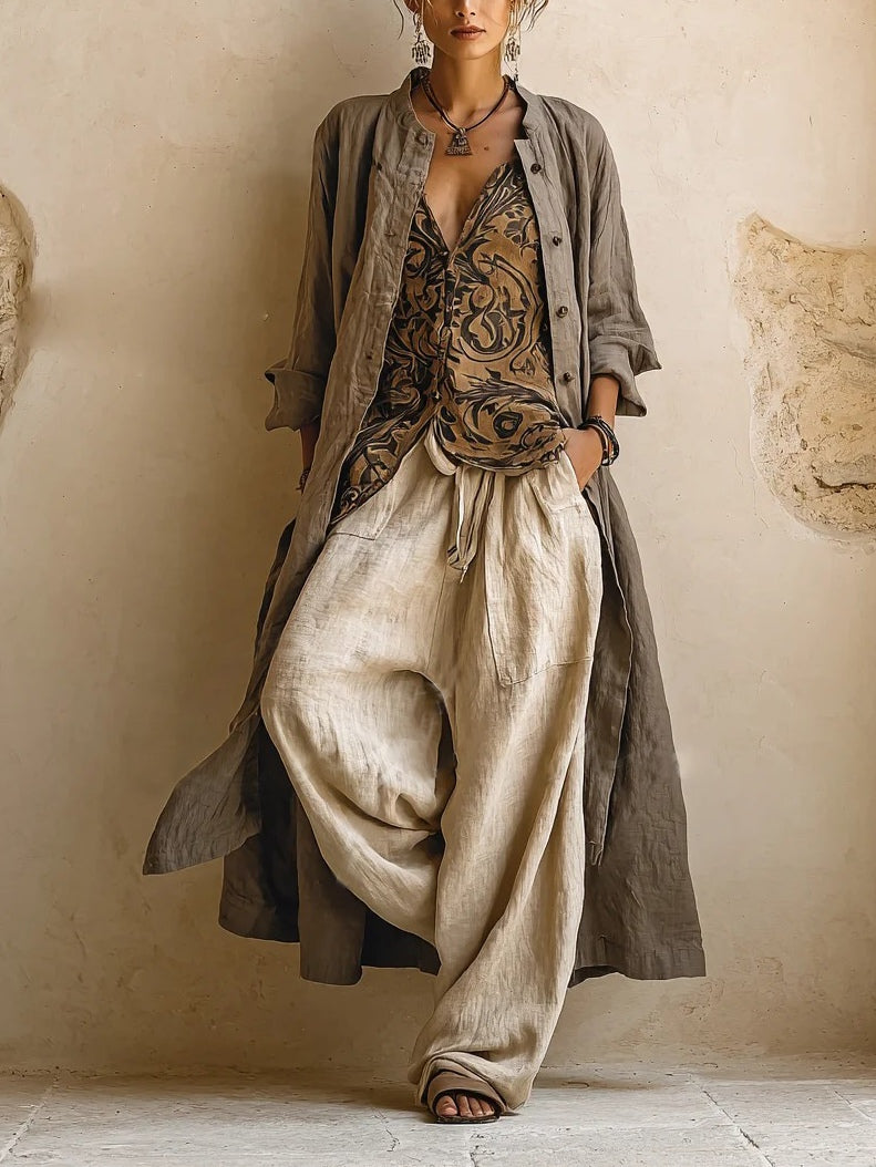 Mikayla | Women's Wide Leg Long Sleeve Three Piece Set