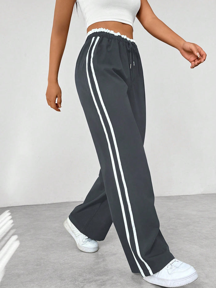 Miranda | Women's High-Waist Relaxed Side Stripe Trousers