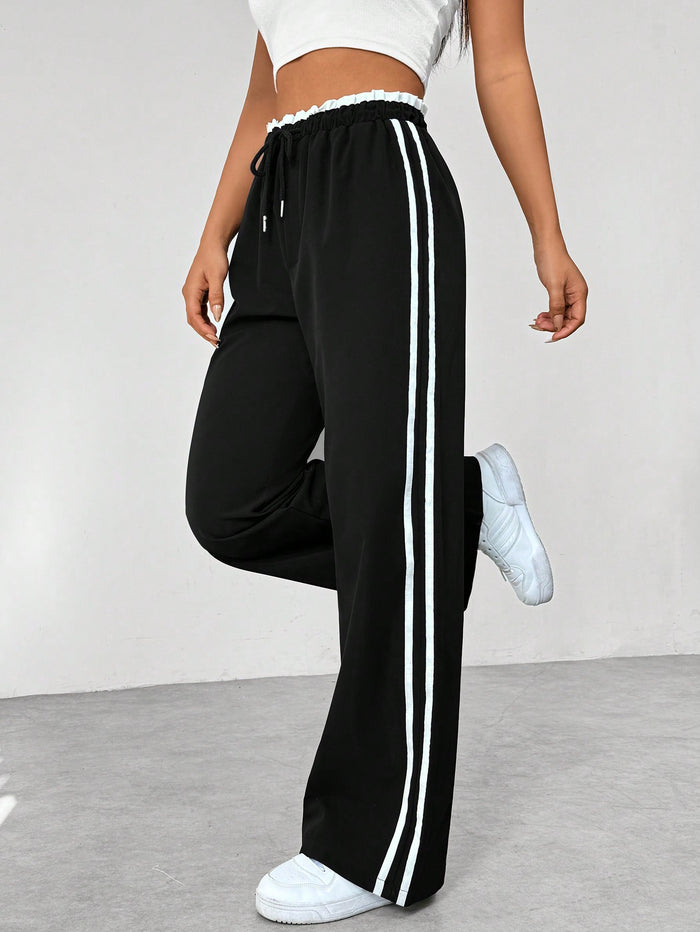 Miranda | Women's High-Waist Relaxed Side Stripe Trousers
