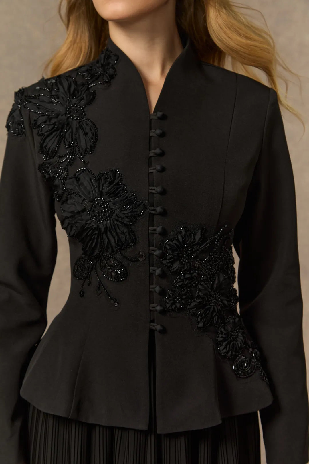 Misty | Women’s Long Sleeve High Neck Button Front Two Piece Set