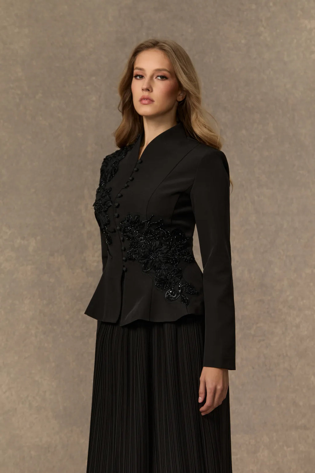 Misty | Women’s Long Sleeve High Neck Button Front Two Piece Set