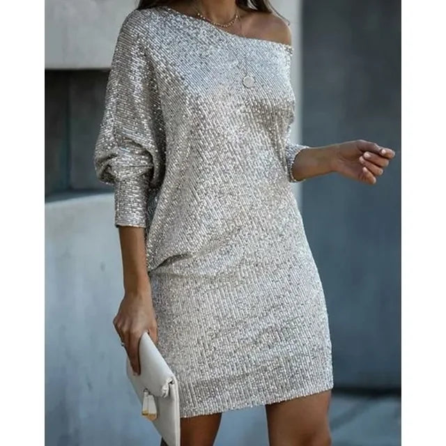 Morgan | Women's Sequin One Shoulder Grad Party Mini Dress