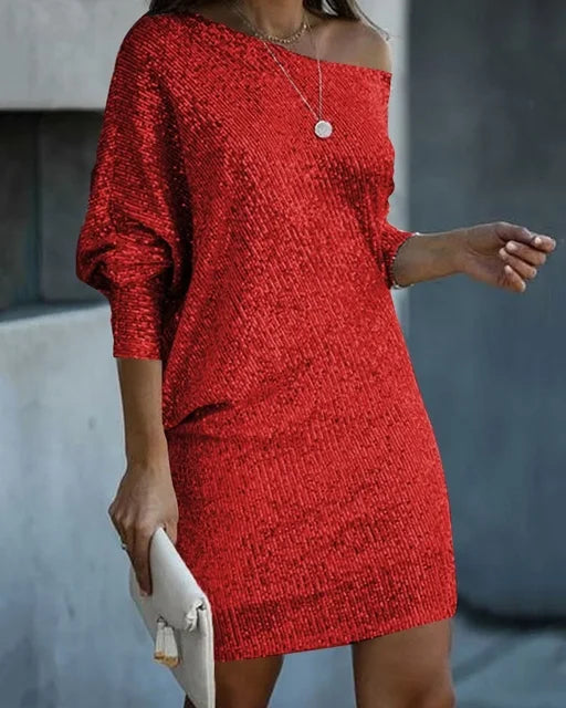 Morgan | Women's Sequin One Shoulder Grad Party Mini Dress