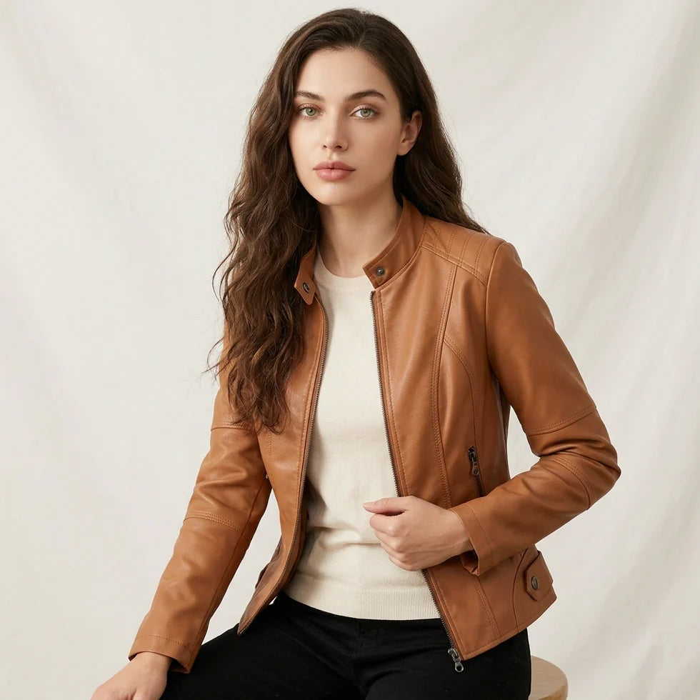 Muriel | Women’s Slim Fit Zip Front Long Sleeve Jacket