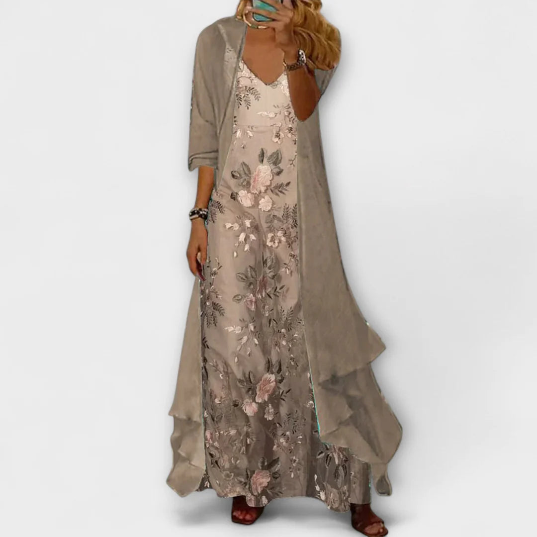 Nancy | Two Piece Maxi Floral Dress Women