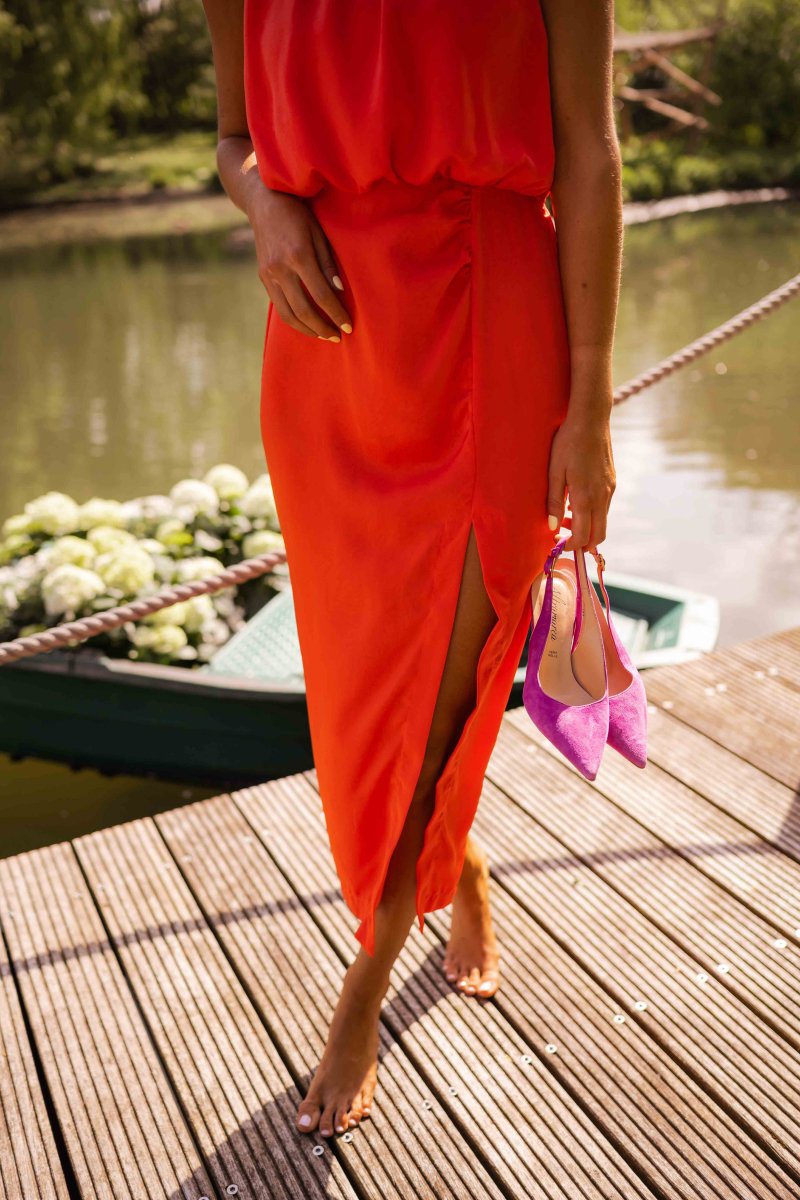 Nevaeh | Women's Sleeveless High Slit Summer Midi Dress