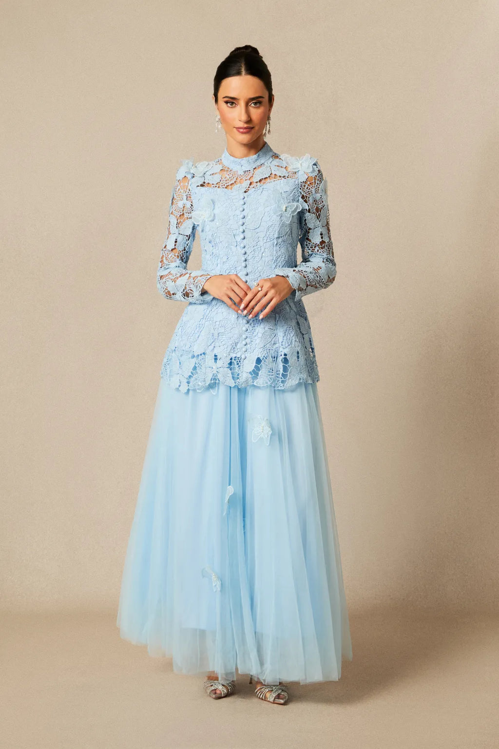 Nikki | Women’s Long Sleeve High Neck Butterfly Two Piece Set