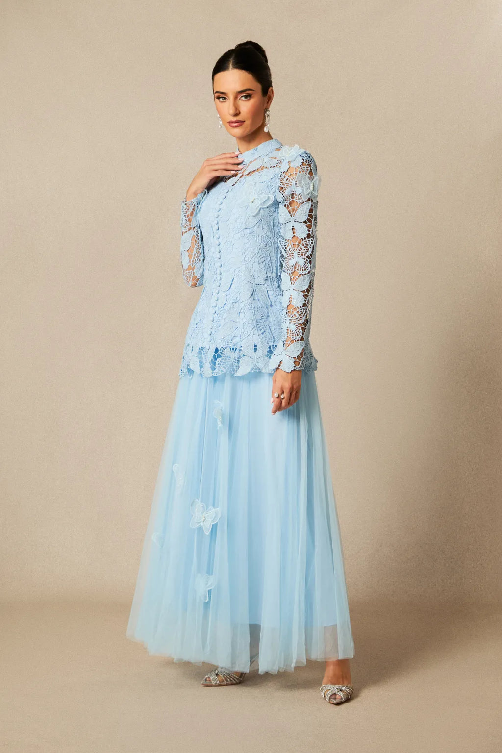 Nikki | Women’s Long Sleeve High Neck Butterfly Two Piece Set