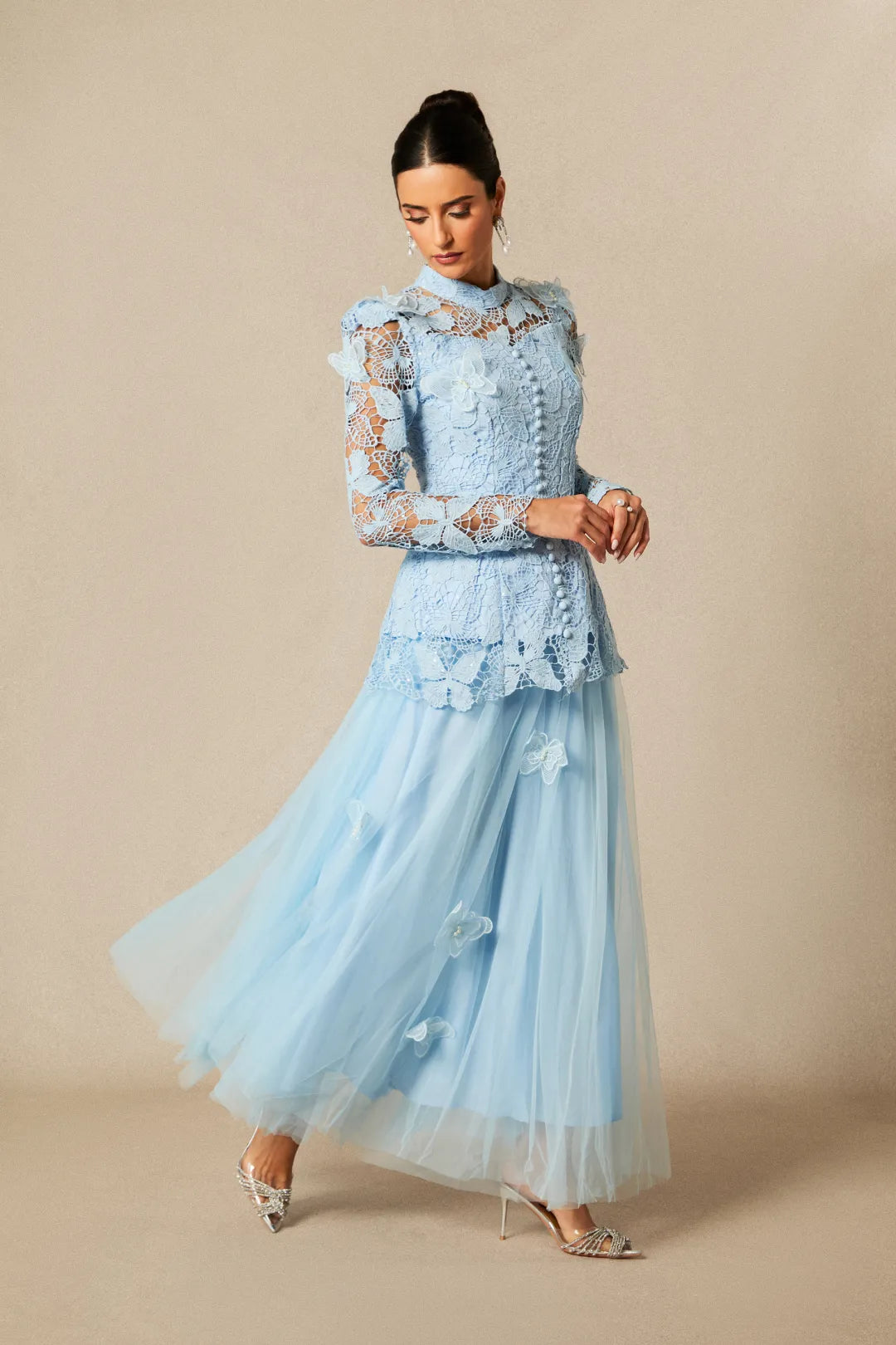 Nikki | Women’s Long Sleeve High Neck Butterfly Two Piece Set