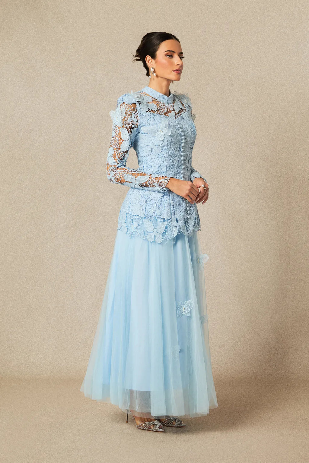 Nikki | Women’s Long Sleeve High Neck Butterfly Two Piece Set