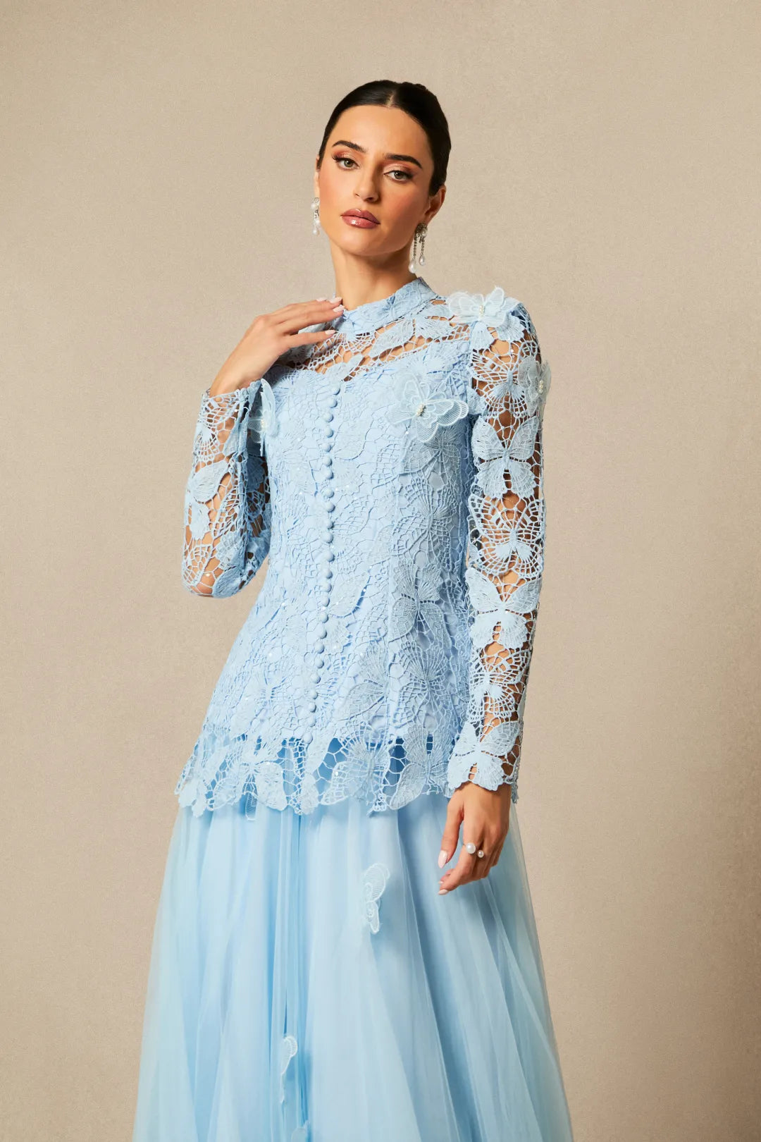 Nikki | Women’s Long Sleeve High Neck Butterfly Two Piece Set