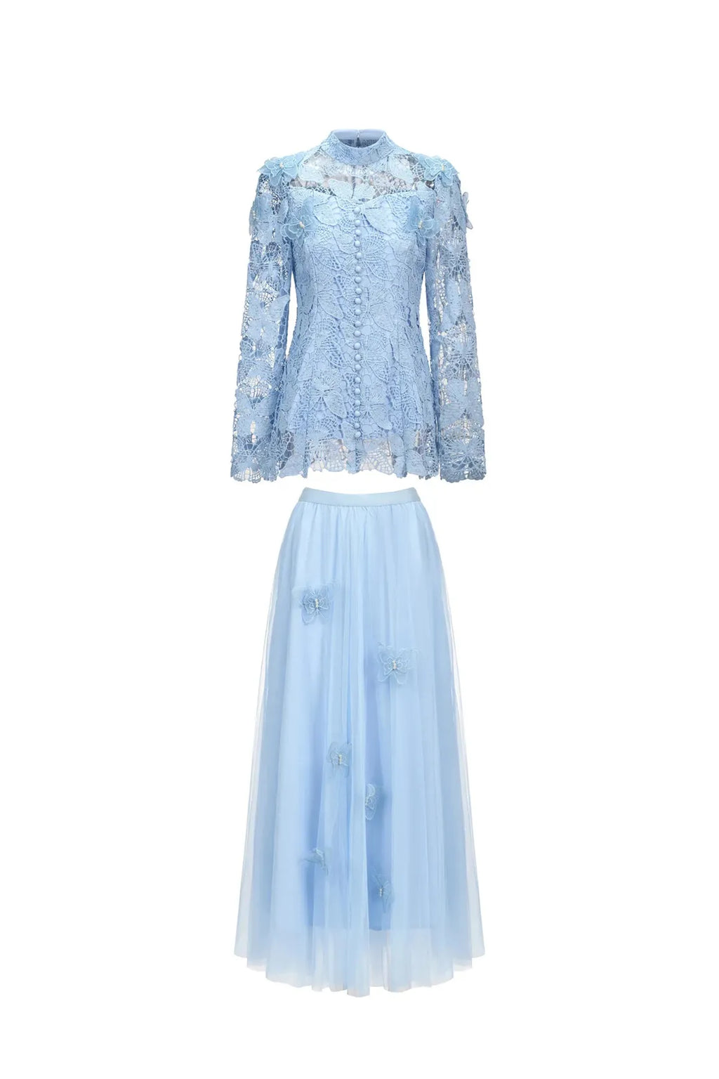 Nikki | Women’s Long Sleeve High Neck Butterfly Two Piece Set