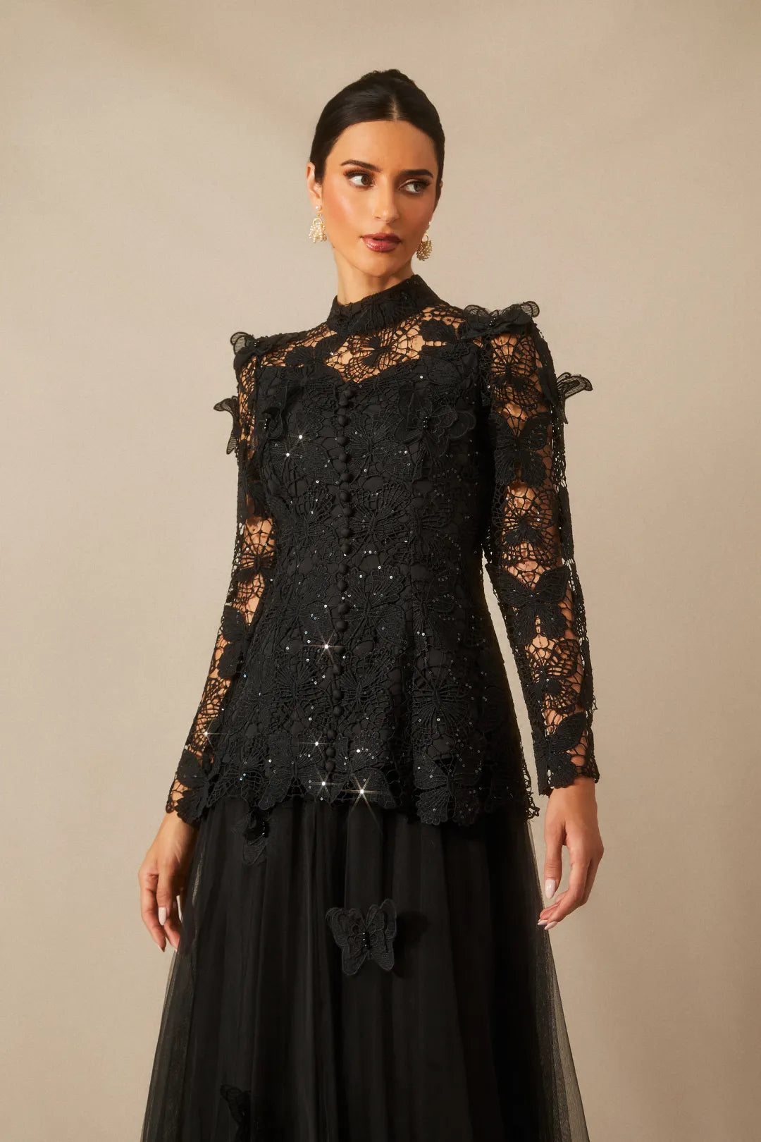Nikki | Women’s Long Sleeve High Neck Butterfly Two Piece Set