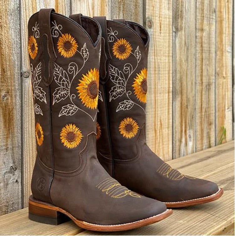 Noelle | Women's Sunflower Stitch Closed Toe Cowboy Boots