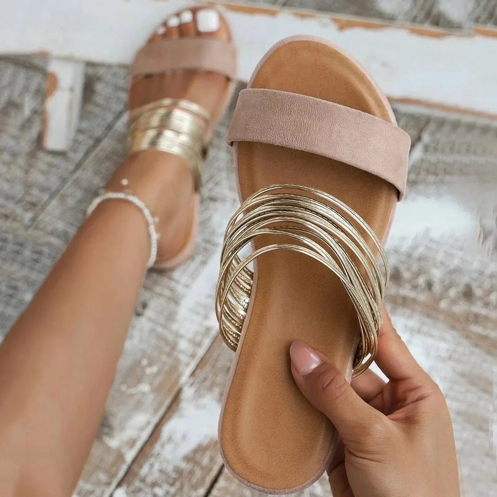 Odessa | Women's Open Toe Slip On Summer Slides